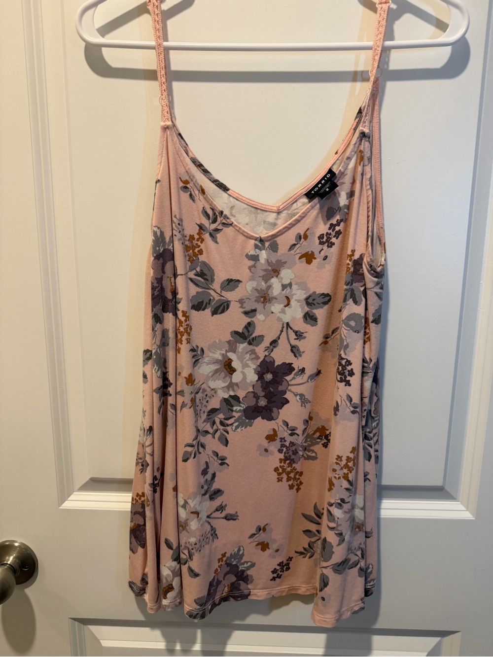 torrid Blush Pink Floral Lace-Trim Cami